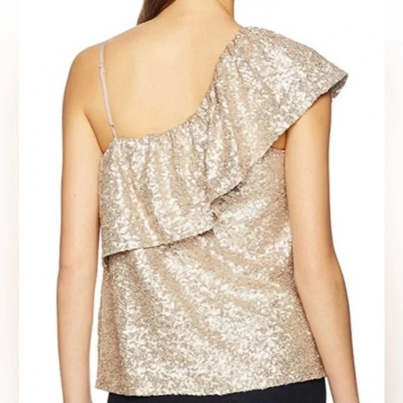BB Dakota Clair‎ Rose Gold Sequined One Shoulder size Small. NWT - Picture 2 of 13